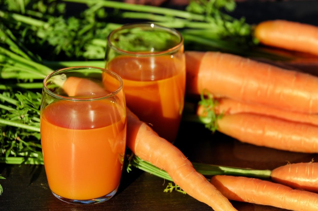 Carottes et jus de carottes